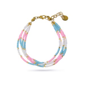 Bransoletka damska kolorowa w pastelowych kolorach stal szlachetna